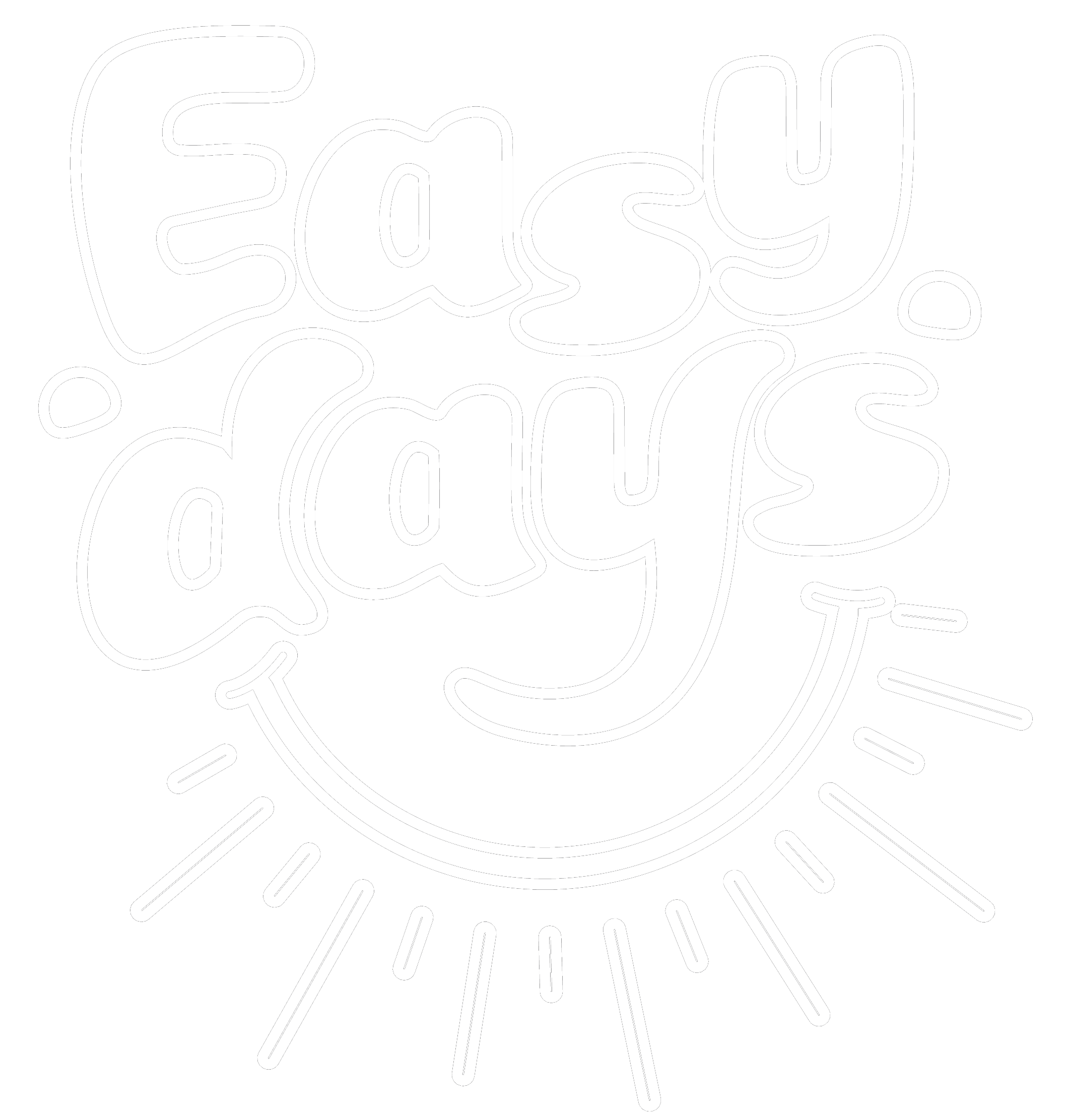 Easy Days Outline white artwork